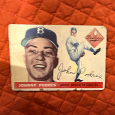 Topps 1955 Johnny Podres Brooklyn Dodgers #25 Base Set Baseball Card picture