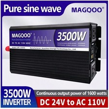 MAGQOO 24vdc to 110vac Pure Sine Wave 1600w continuous, 3500w peak picture