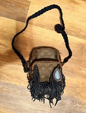Vintage Boho Louis Vuitton Monogram Crossbody Bag w/ Fringe, strap, and dust bag picture