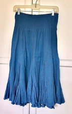 April Cornell Blue Cotton Pull On Skirt size M, knee length picture
