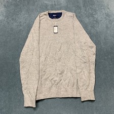 Johnnie O Sweater Mens Medium Light Gray Long Sleeve Crew Neck Winter Pullover picture