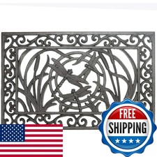 Sungmor Heavy Duty Cast Iron 23.2IN. Large Rectangle Front Door Mat - Non-Slip picture