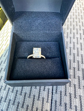 14k Yellow Gold Lab-Created Radiant Diamond Ring 4.14ctw F VS2 Sz 6.5 GSI picture