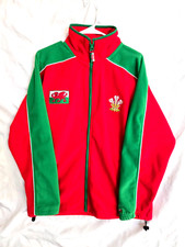Wales Rugby Jacket Men's Size M Fleece Red Green Ich Dien Crest Team Collection picture