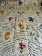 Vintage Handmade Floral Afghan picture