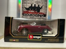 1:18 BURAGO DIAMONDS - PORSCHE 356B CABRIOLET 1961 BURGUNDY ON TAN picture