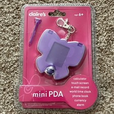 VINTAGE Claire's Butterfly Mini PDA Purple Y2K Electronic Diary Keychain NEW picture