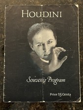 ORIG. 1925 -26 ~ HOUDINI ~ FINAL TOUR SOUVENIR PROGRAM ~ RARE LOOK picture