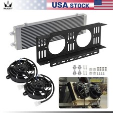 Universal Dual Pass Large AN10 Oil Cooler Bar&Plate SL+ Dual 5.5'' Electric Fan picture