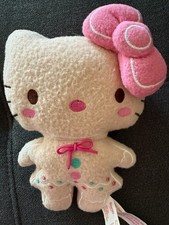 Sanrio Hello Kitty Holiday Christmas Fuzzy Gingerbread Pink Eat Me Plush 6