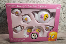 Vintage 1999 Applause Looney Tunes Tweety's Tea Set 7 Piece Porcelain NIB 41506 picture
