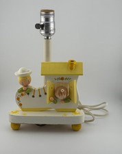 Vintage Wooden Nursery Rhyme Lamp In The Shoe Kids Works  picture