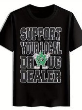 Men's Black Graphic T-Shirt with 