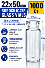 1000 CT- 10ml Tall Sample Vials Clear Glass Bottle 20mm Crimp Top Headspace J2 picture