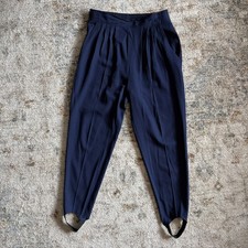 Vintage Counterparts Navy Stirrup Pants – High Waist Pleated Made in USA picture