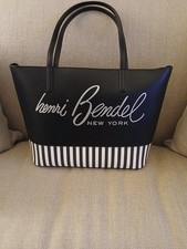 New Henri Bendel Black & White About Town Tote Bag Leather w/Tags picture