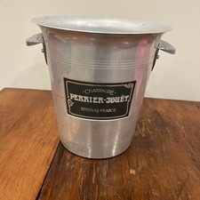 Vintage Perrier Jouet Champagne Ice Bucket French Metal Lightweight Cooler 8” picture