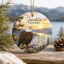 Jackie Bald Eagle Ornament, Fly High Jackie Ornament, Jackie and Shadow Keepsa1 picture