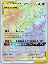 Marshadow & Machamp GX (Secret) Holofoil SM10 221/214 5ban Graphics NM picture