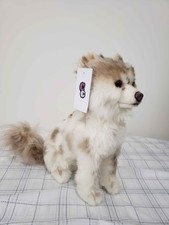 Cuddle Clones Plush Dog Pomski Mix White and Brown Merle picture