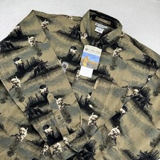 NWT Columbia River Lodge Waterdog Long Sleeve Shirt Mens XL Green Hunting Button picture