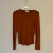 Zara Orange Brown Long Sleeve Top – Size Medium picture
