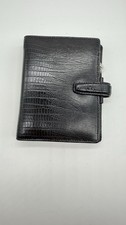 Rare Filofax Pocket Topaz Black leather Organizer Planner unused retired picture
