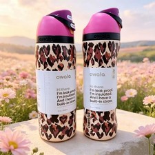 Owala 24oz/32oz Leopard Heart Print Insulated Stainless Steel Water Bottle picture