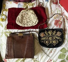 Antique Vintage Purse Collection 1930s 1940s Clutch Bag Beaded Fancy Rare picture