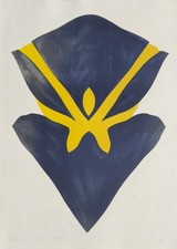Jack YOUNGERMAN - Original Signed Lithograph Blue Yellow 1966 picture