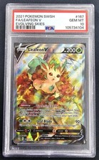 LEAFEON V 2021 Pokémon Sword And Shield Evolving Skies Full Art 167/203 PSA 10 picture