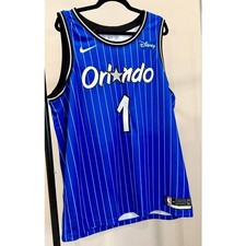Nike Jonathan Isaac #1 Orlando Magic Swingman Jersey Blue Pinstripe  Size XXL picture