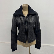 Vintage Black Double Layer Avant Garde Leather Jacket picture