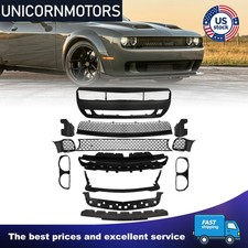 Fit 2015-2023 Dodge Challenger Full Front Bumper Cover Grille Lip Hellcat Style picture