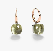 Pomellato Nudo Natural Green Amethyst  Earrings, 925 Sterling Silver Earrings picture
