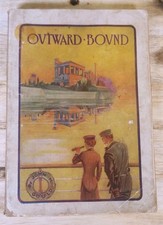 Rare 1913 Outward Bound Steamship Guide Book Flags Ads Map Nautical Ephemera.  picture