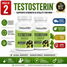 2 Pack NaturalSlim Testosterin Men's Multivitamins Testosterone Booster 180 Caps picture