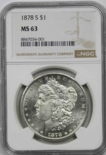 1878-S $1 NGC MS 63 Morgan Silver Dollar picture