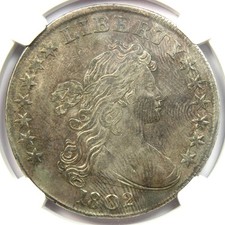 1802 Draped Bust Silver Dollar $1 Coin - Certified NGC VF Details - Near XF picture