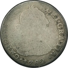 1782 PTS Spanish Colonial Bolivia 2 Reales Silver, AG/G Condition, KM #53 picture