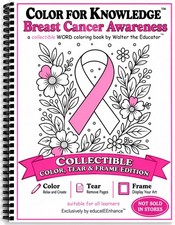 Breast Cancer Awareness Collectible Spiral Bound Coloring Book Color Tear Frame picture