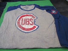 NEW MAJESTIC COOPERSTOWN COLLECTION CHICAGO CUBS MENS L/S T SHIRT GRAY 6XL picture