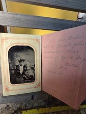 Antique 1890s Tintype Woman & Baby Original Paper Sleeve Handwritten Camping Not picture