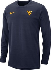NEW MENS NIKE WVU WEST VIRGINIA MOUNTAINEERS SIDELINE PULLOVER SWEATSHIRT M picture
