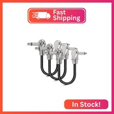 3Pcs Guitar Patch Cables, 6IN Pedal Cables with Metal Right Angle Plug picture