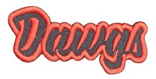 Georgia Dawgs Text Embroidered Applique Iron On Patch Various Sizes Customize picture