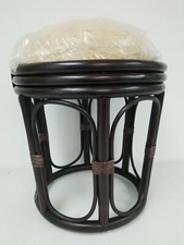 Rattan Natural Dark Brown Wicker Stool with Cushion 18