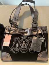 NEW Juicy Couture Lovers Club Handbag Style 11JCD15MX-LQ Liquorice/ Metallic picture