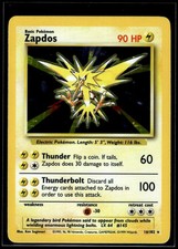 Pokemon Zapdos Unlimited Holofoil 16 Base Rare Holo picture