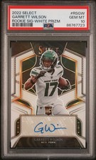 Panini 2022 Select Garrett Wilson Jets Rookie Signatures White Prizm Auto /35 picture